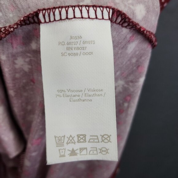 Boden Talia Dress Women Sz 6 Floral Ditsy Print Knit Pockets Burgundy 3/4 Sleeve - Picture 9 of 14